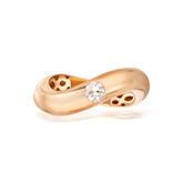 Infinity Silver Ring, Rose Gold Plating, Natural Zircon Gemstone + Love Gift